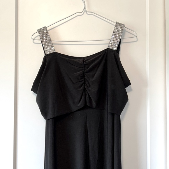 Stretchy Black Dress with Sparkly Thick Straps - Picture 3 of 4